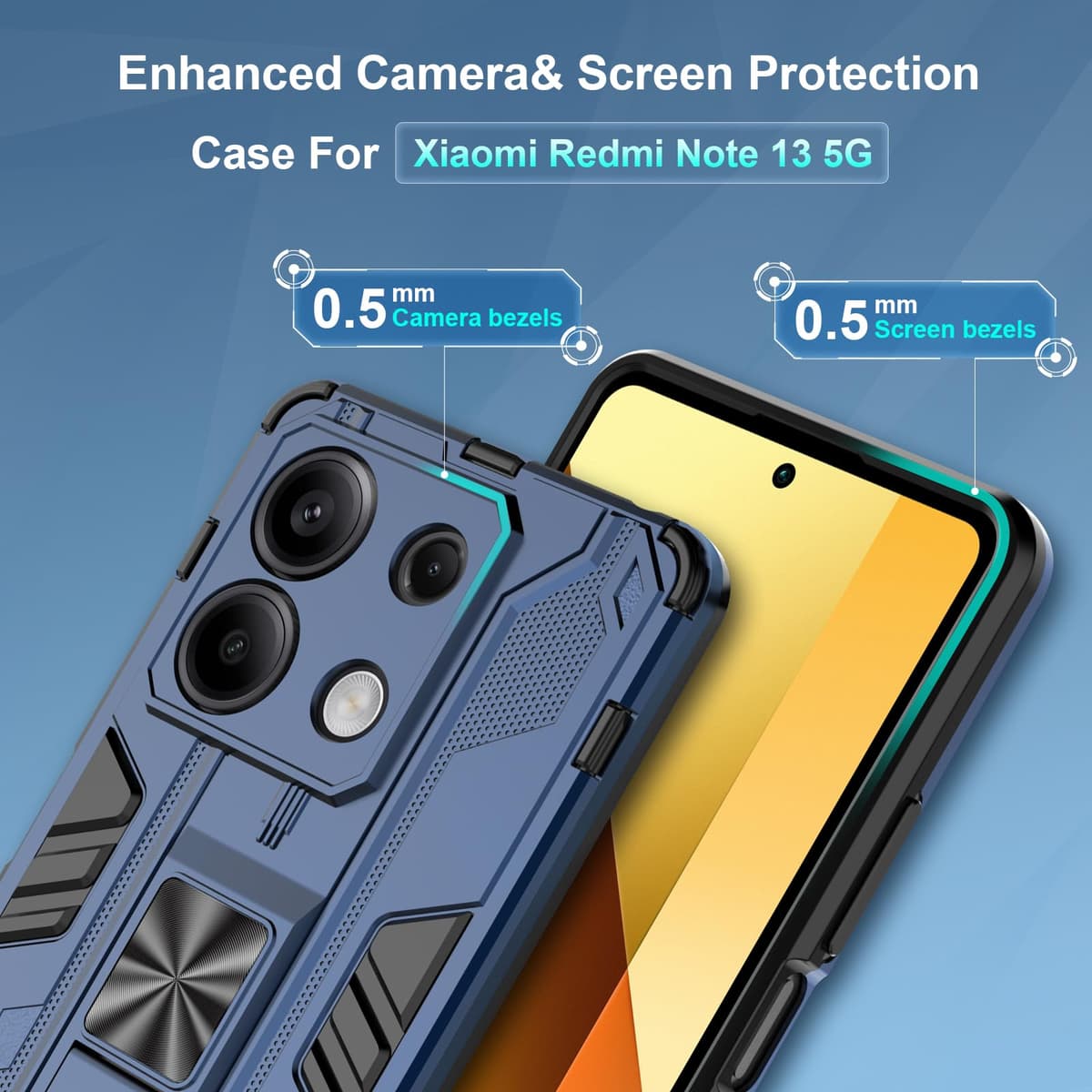 Funda para CMF Phone 2 Pro, Carcasa Antigolpes con Soporte anular metálico, Case Protectora de Grado Militar, Negro — view 1745