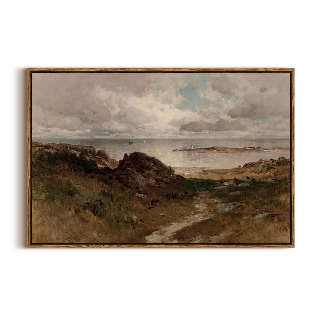 InSimSea Framed Canvas Wall Art, Meadow with Flowers Painting, Landscape for Living Room, Bedroom, Home, Bathroom Decor, 8x10 — view 202