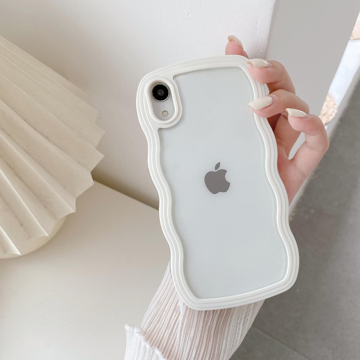 QLTYPRI Compatible with iPhone 11 Case, Cute Curly Wave Frame Clear Case for Girls Women, Transparent Soft Silicone TPU Bumper Shockproof Protective Phone Cover for iPhone 11 - Purple — view 63