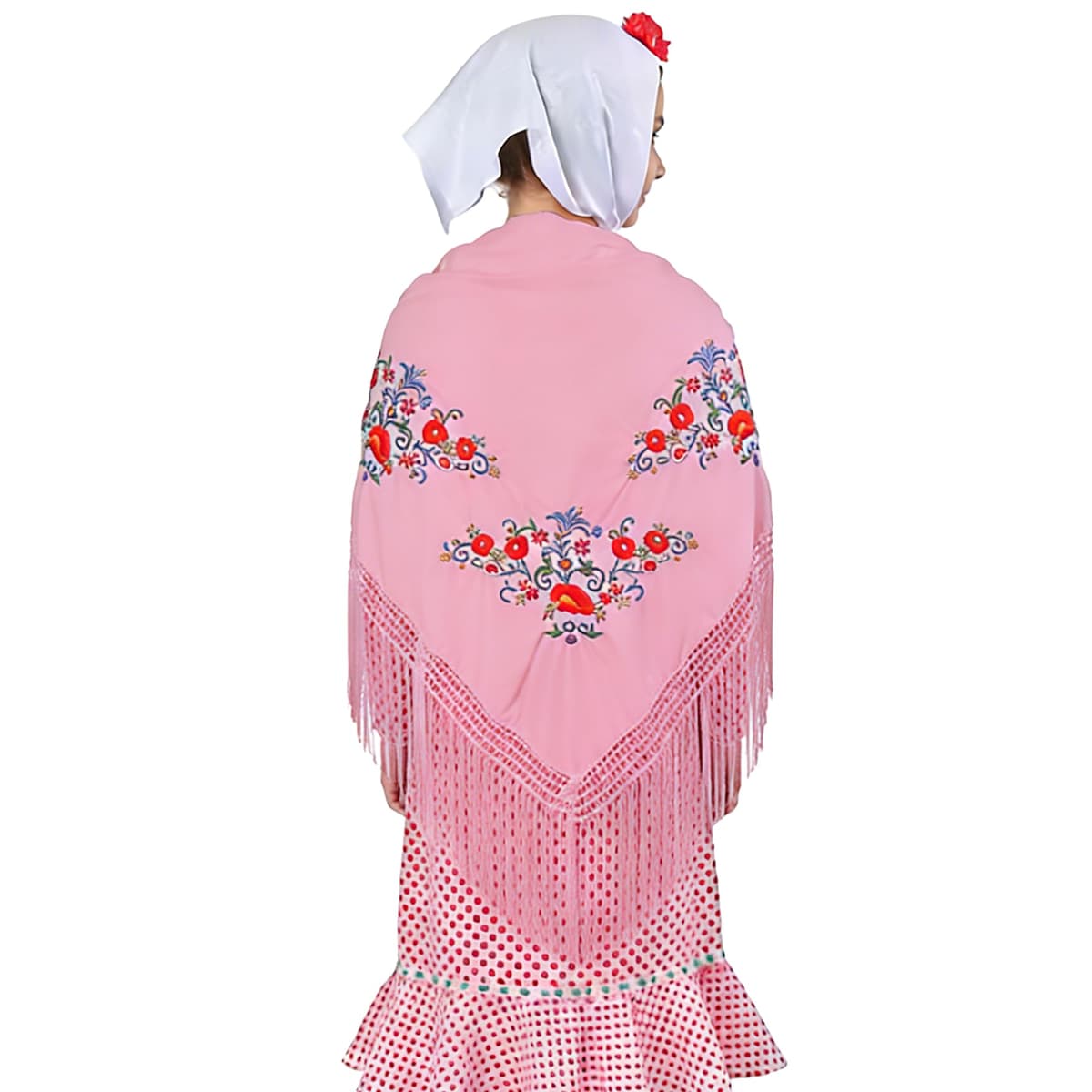 Wildarms Mantón de Sevillana Bordado con Flecos para Flamenco Feria Disfraz Baile Tradicional Mujer — view 5