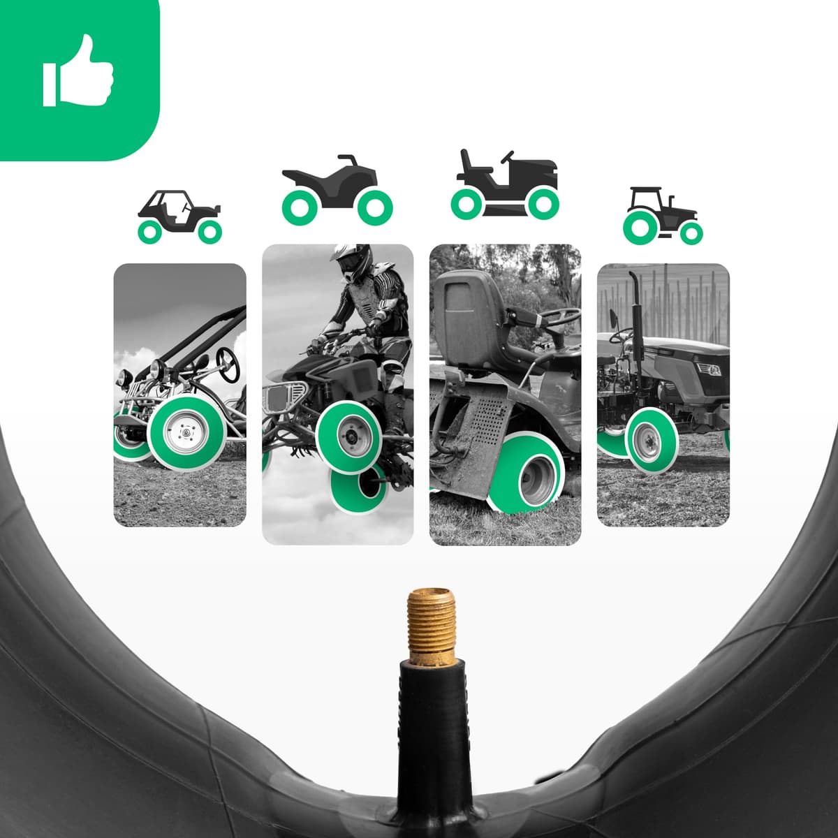 MOOVMOOV 2 Cámaras de aire 19x7-8 | Compatibles con Neumáticos de 18x6.50 a 19x7-8 pulgadas - Tamaño universal Válvula Recta TR13 - Para Cortadoras de Césped, Tractores, Carritos de Golf y Otros — view 4