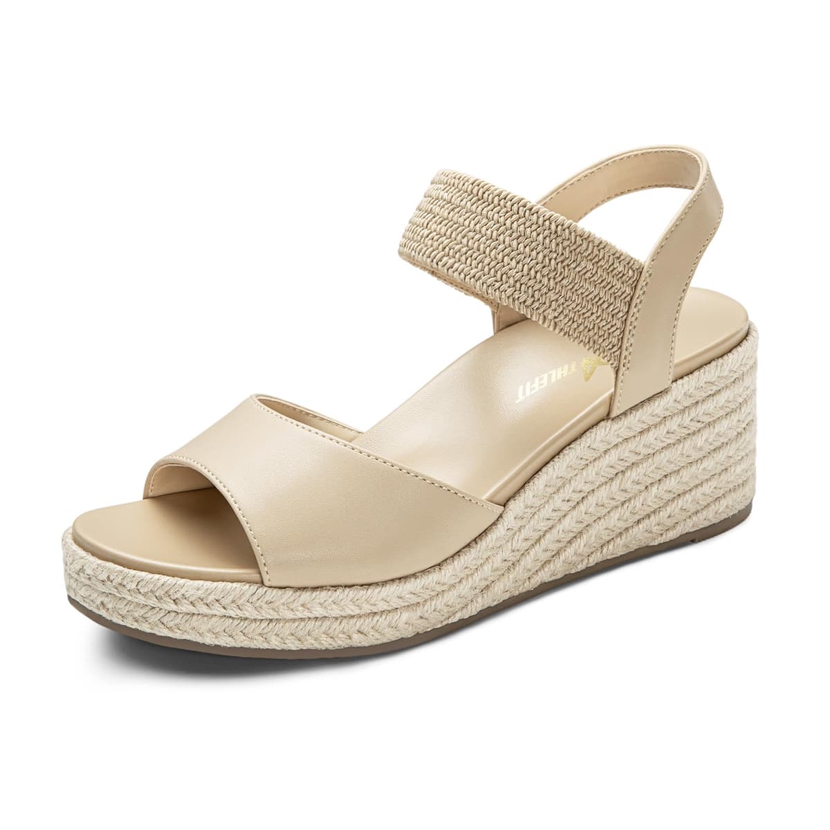 Athlefit Women's Espadrille Platform Wedge Sandals Comfortable Casual Elastic Strap Open Toe Sandals with Arch Support for Summer Work Vacation — view 10