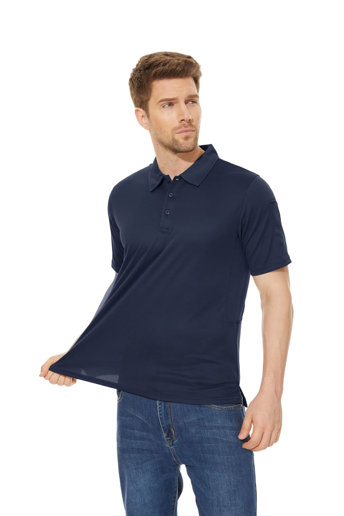 KEFITEVD Polos Transpirables para Hombre al Aire Libre Manga Corta Secado Rápido Camisetas de Camping — view 4