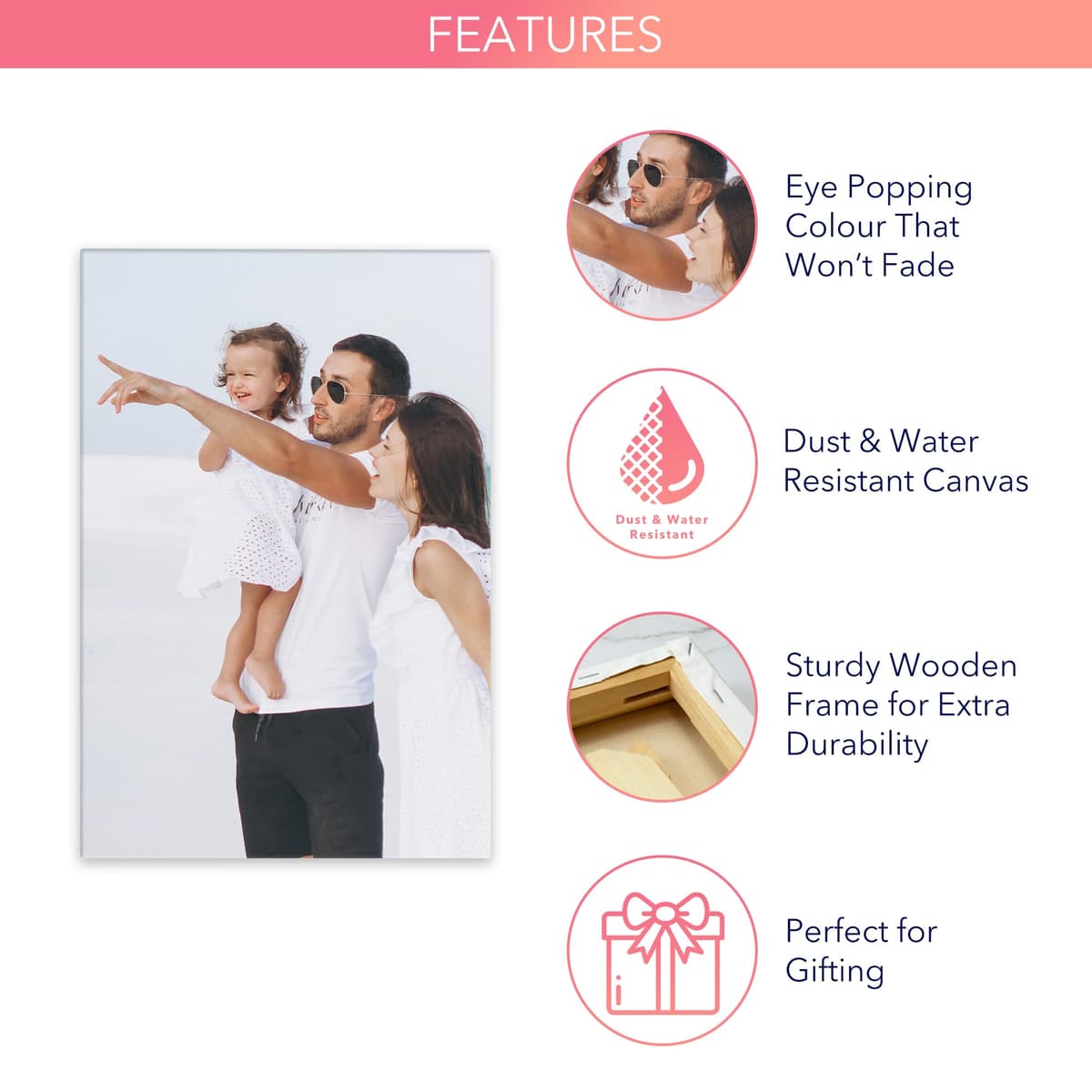 Print Maniacs Personalised Birthday Gifts for Women, Personalised Canvas with Photo, Customised Photo Canvas, Customise with Picture, Personalized Women Gifts for Birthday — view 5
