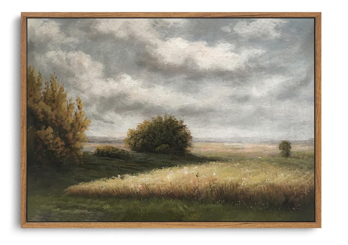 OIQArtOIQ Framed Canvas Wall Art,Vintage Decor,Landscape Nature Country Wildflower Paintings Farmhouse Pictures Modern Artwork Rustic Fall Flower Prints Cottagecore Office Living Room Bedroom Bathroom — view 86
