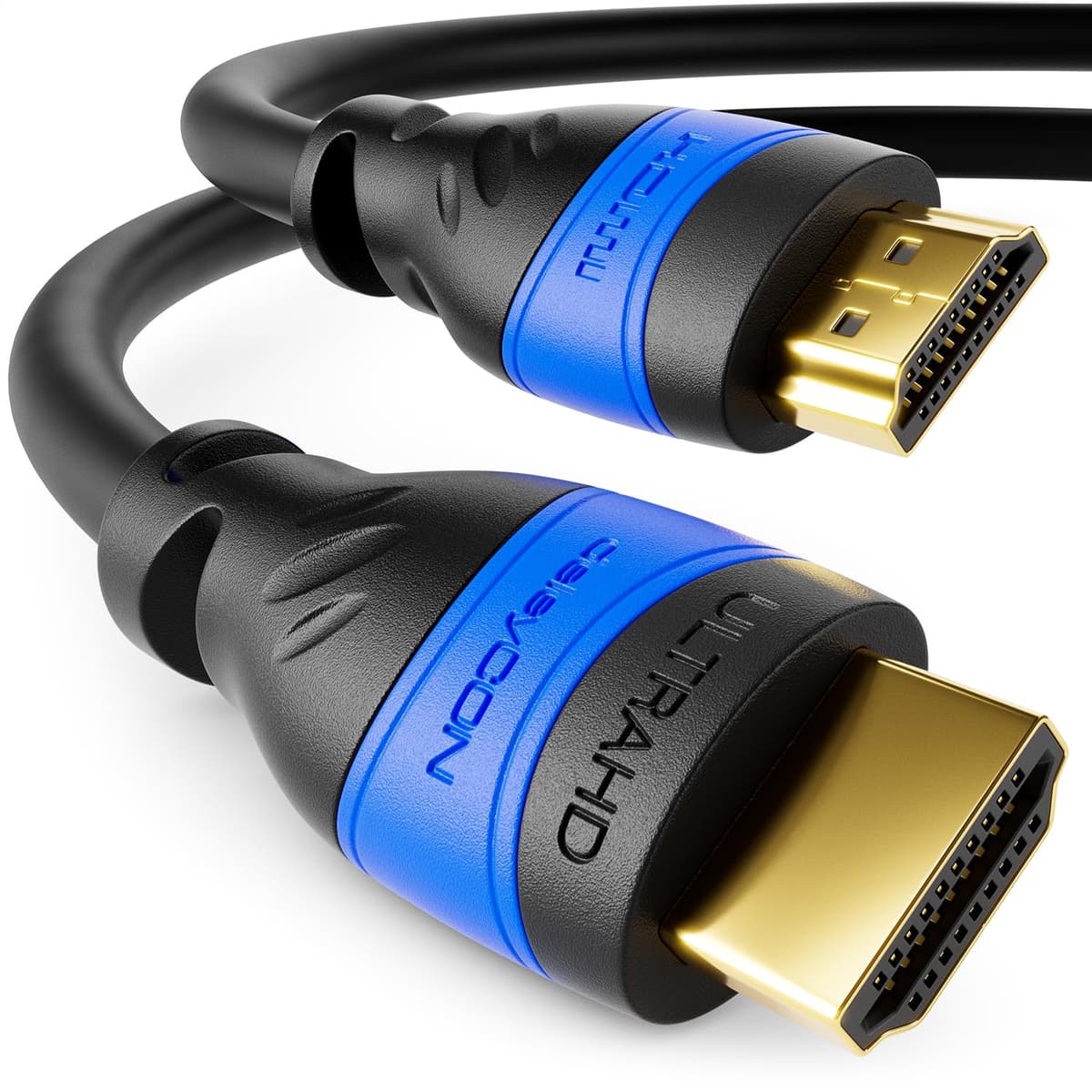 deleyCON 5m Cable HDMI 2.0a/b - Alta Velocidad con Ethernet - UHD 2160p 4K@60Hz 4:4:4 HDR HDCP 2.2 ARC CEC Ethernet 18Gbps 3D Full HD 1080p Dolby - Negro