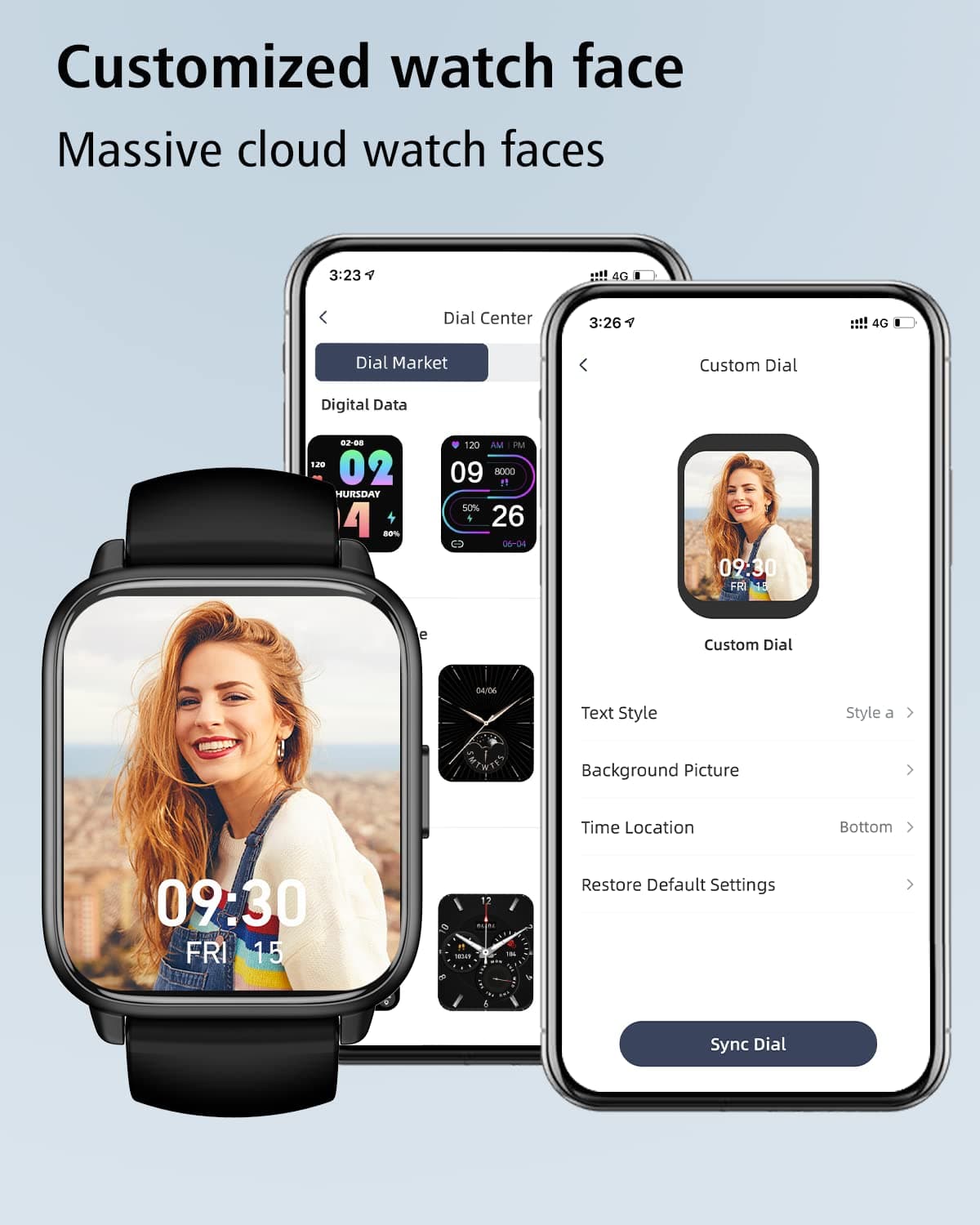 RUIMEN Smart Watch Answer Dial Call,Smart Watches for Women Men HD Touch Screen Fitness watch with SpO2-Monitor Heart Rate Sleep Monitor Pedometer Watch Multi Sports Mode for Android iOS — view 4