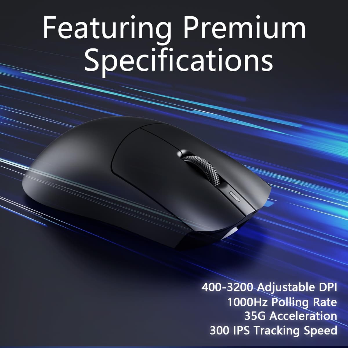 AJAZZ AJ139P V3 Mc Wireless Gaming Mouse, PAW3311 Sensor, 24K DPI, 2.4G/USB-C/BT, 800mAh Battery, Ultra-Light 69g, RGB Magnetic Charging Base, 80 Million Clicks Life, Compatible con PC y Mac, Negro — view 4
