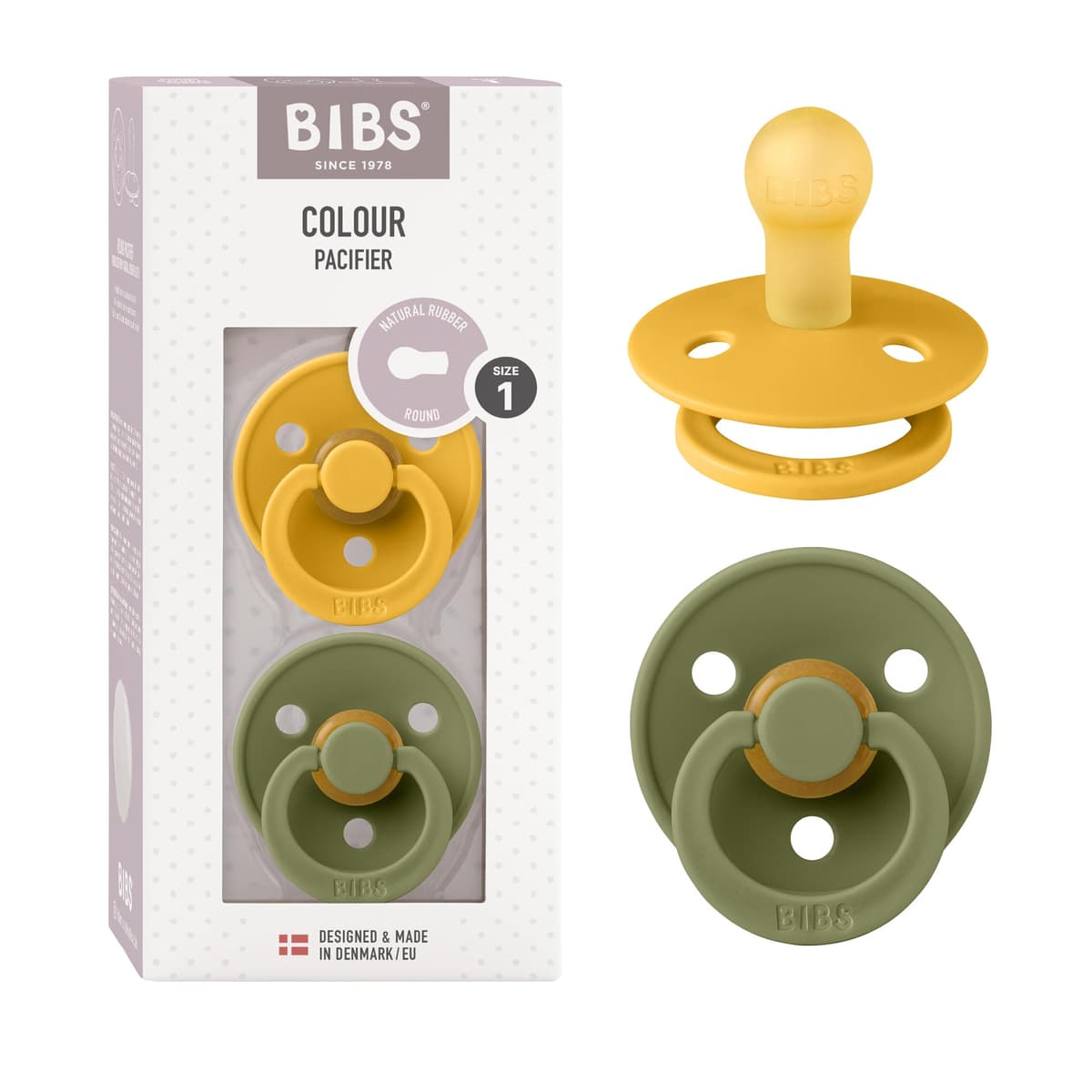 BIBS Colour Soother 2-Pack, BPA Free Dummy Pacifier, Round Nipple. Natural Rubber Latex, Size 2 (6-18 Months), Sky Blue/Steel Blue — view 37