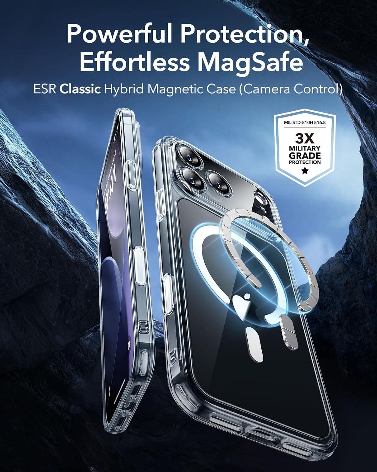 ESR for iPhone 17 Pro Max Case, Compatible with MagSafe, Shockproof Military-Grade Protection, Scratch-Resistant Back, Magnetic Phone Case for iPhone 17 Pro Max, Classic Hybrid Case, Clear
