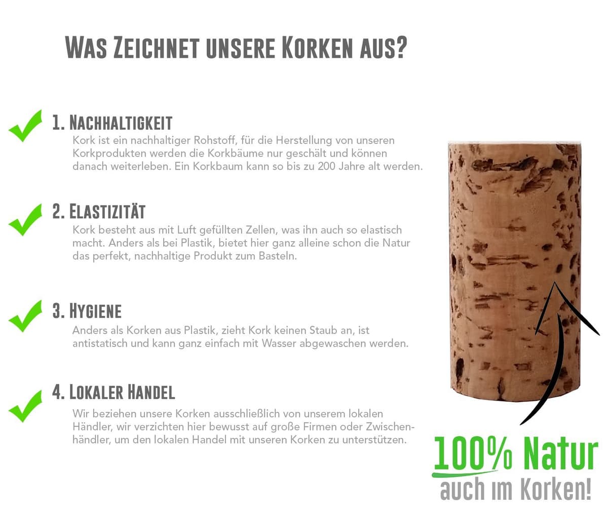 Corchos de Botella como tapones de vino para decorar, embellecer, artesanía - de naturaleza como suministros de manualidades para niños, suministros de pasatiempos para adultos 24mmx45mm (100 oscuro) — view 4
