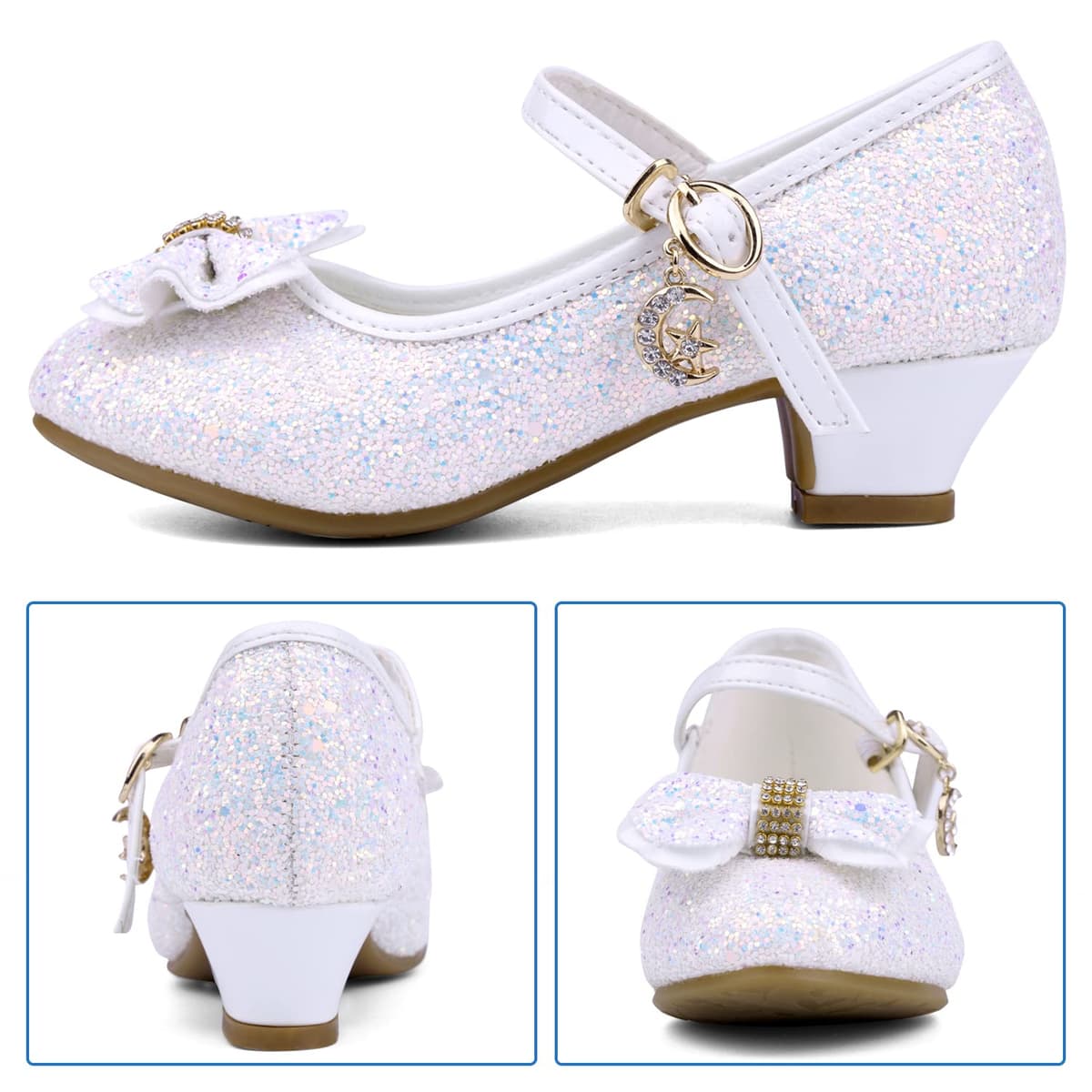 Girl's Princess Mary Jane Pump Shoes - Pink Silver Blue Purple White - Size 12 Months — view 3