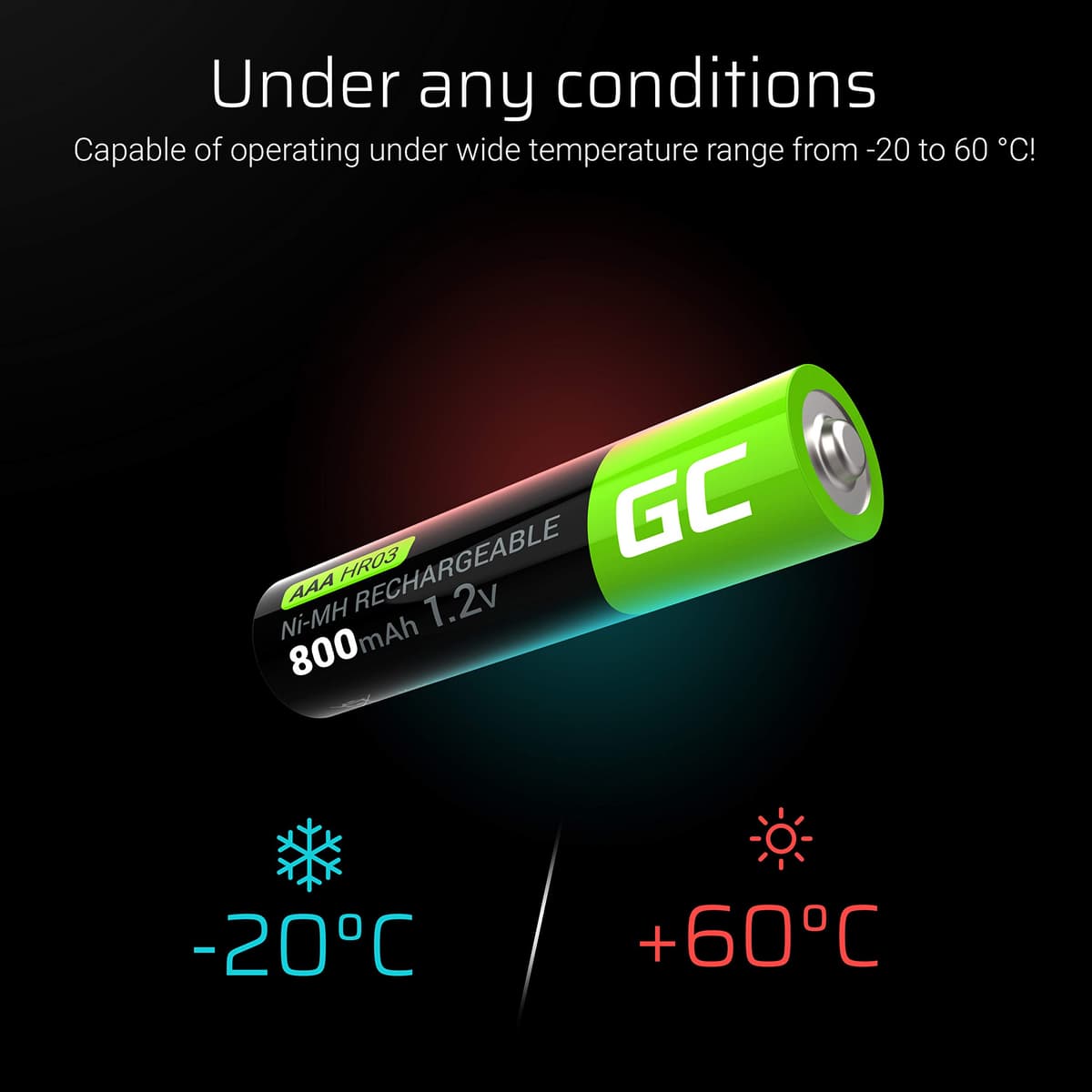 Green Cell Pilas Recargables AAA 1.2V 800mAh – 2 Piezas de Baterías Ni-MH para Uso Diario, Juguetes, Mandos a Distancia y Otros Dispositivos Electrónicos — view 5