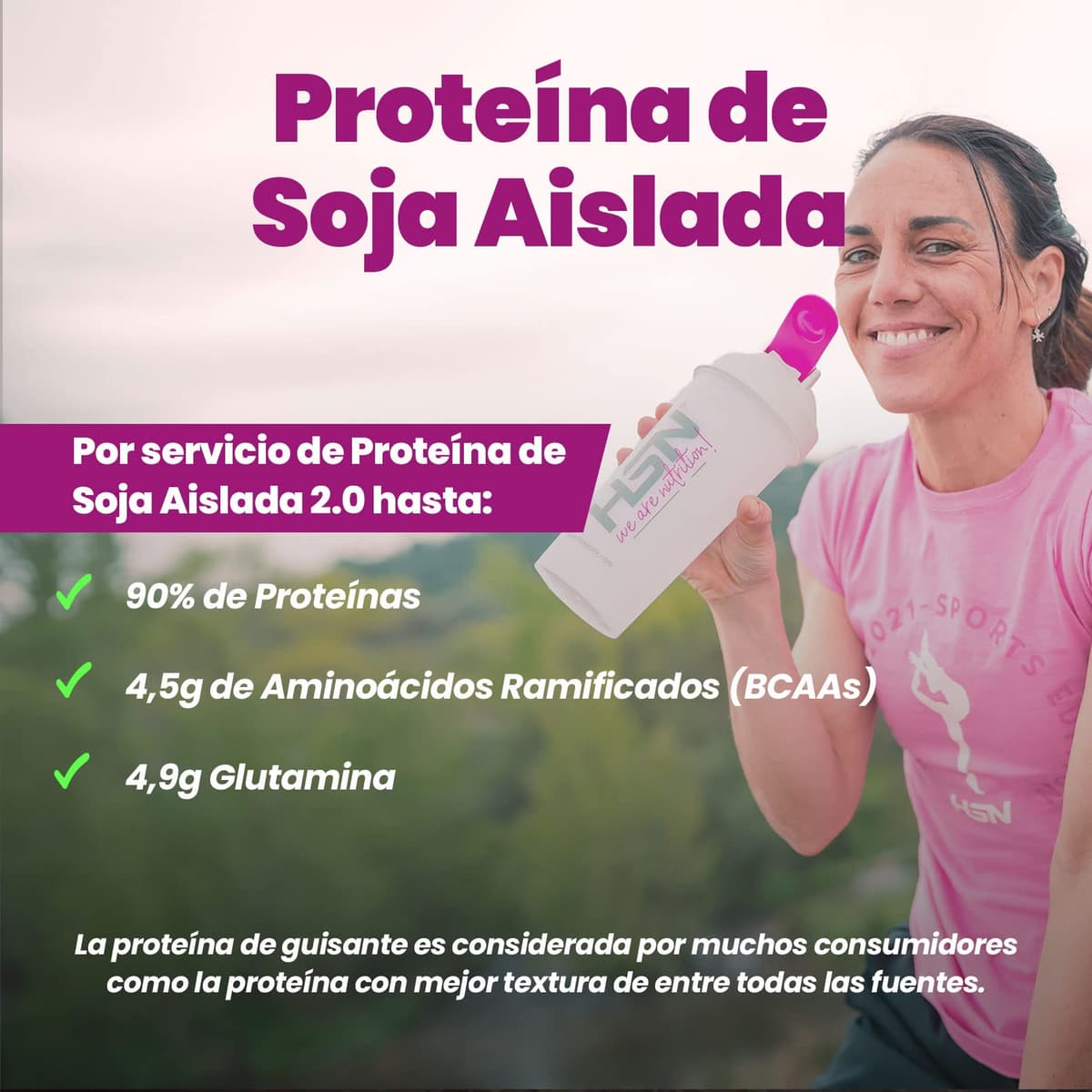 Proteína de Soja Aislada de HSN | Sabor Bombón de Chocolate y Avellanas 2 Kg = 67 Tomas por Envase | 100% Vegana | Soy Protein Isolate | No-GMO, Sin Gluten — view 7