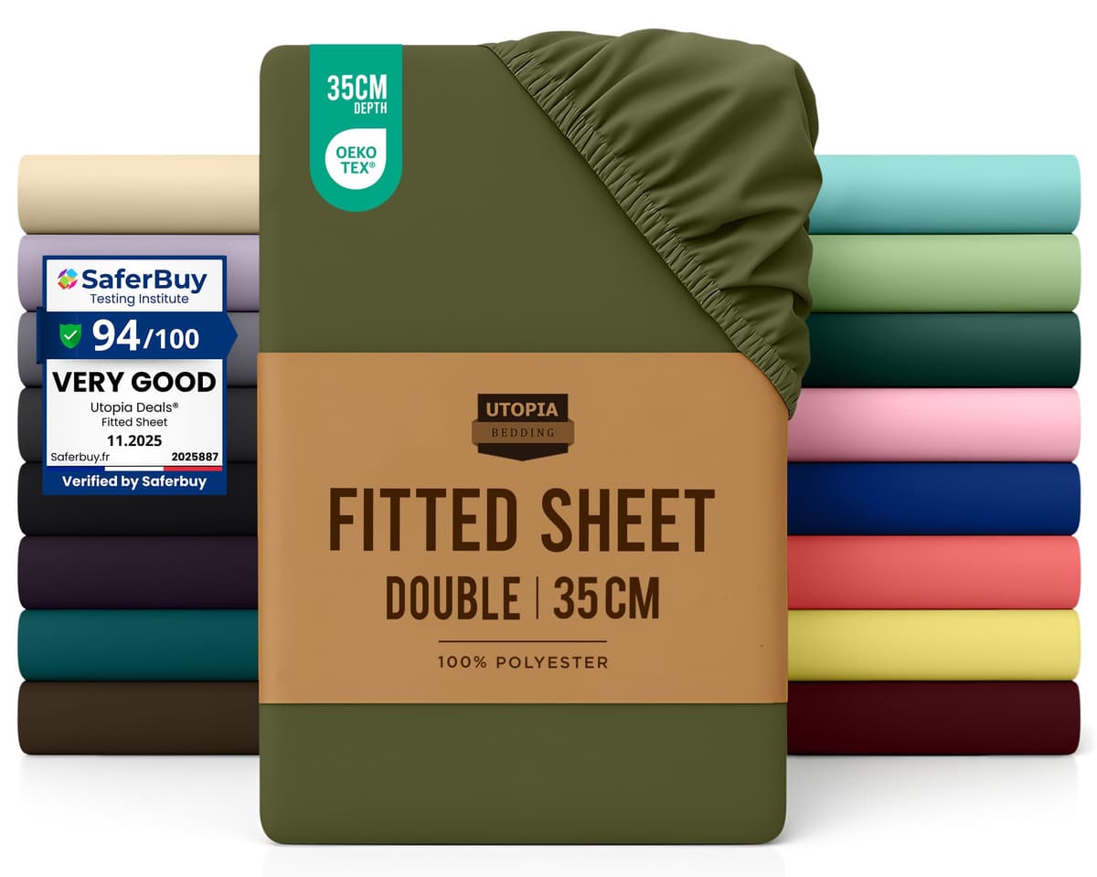 Utopia Bedding Fitted Sheet King, Grey - Deep Pocket 14 inch (35 cm) - Easy Care - OEKO-TEX Certified - Soft Brushed Microfibre Fabric - Shrinkage and Fade Resistant - Bottom Sheet — view 12