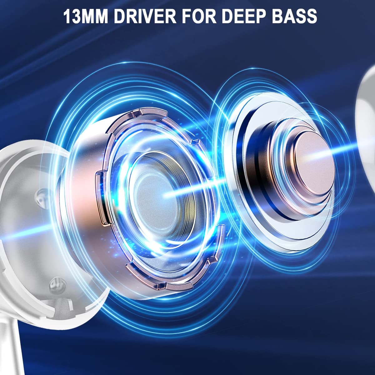 Wireless Earbuds, Bluetooth 5.4 Headphones in Ear with 4 ENC Noise Cancelling Mic, Bluetooth Earbuds 40Hrs Playtime, HiFi Stereo Deep Bass Wireless Earphones, IP7 Waterproof USB-C Fast Charge White — view 4