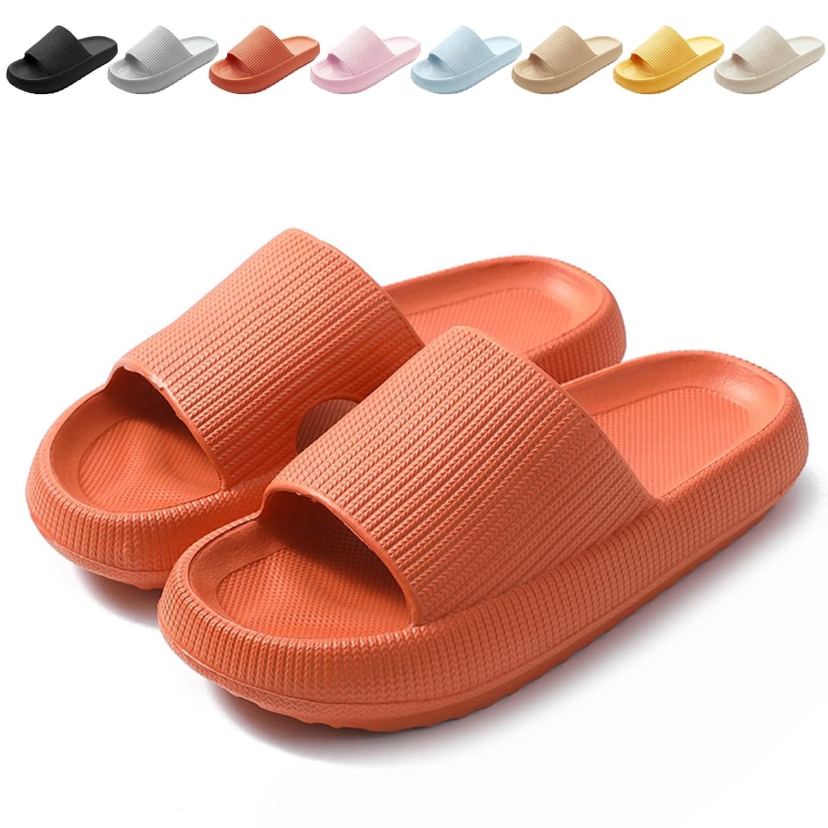 BHFRGAS Sliders Cloud Slippers Women Men，Non-Slip Mens Womens Slippers Cloud Sliders，Soft Flip Flops with Thick Sole for Shower Bathroom Pool Beach — view 13