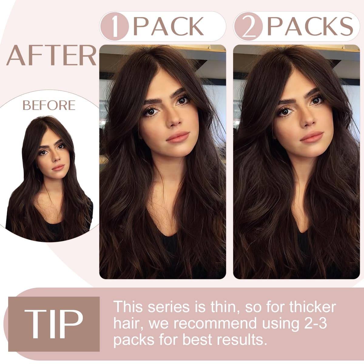 12 inch Clip in Hair Extension Human Hair One Piece 100% Real Remy [#2 Dark Brown] 3/4 Full Head Straight Hair Pieces for Women Invisible Short (40g) — view 2