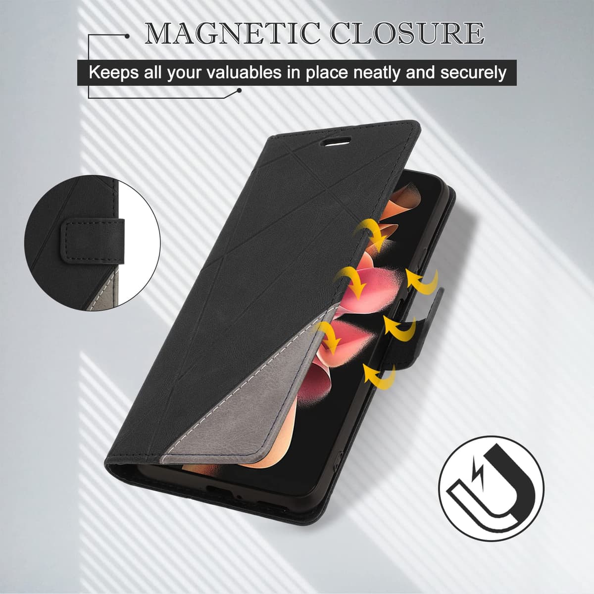 Sony Xperia 10 IV Case, Premium PU Leather Shockproof Wallet Flip Case Cover for Sony Xperia 10 IV, Black — view 6
