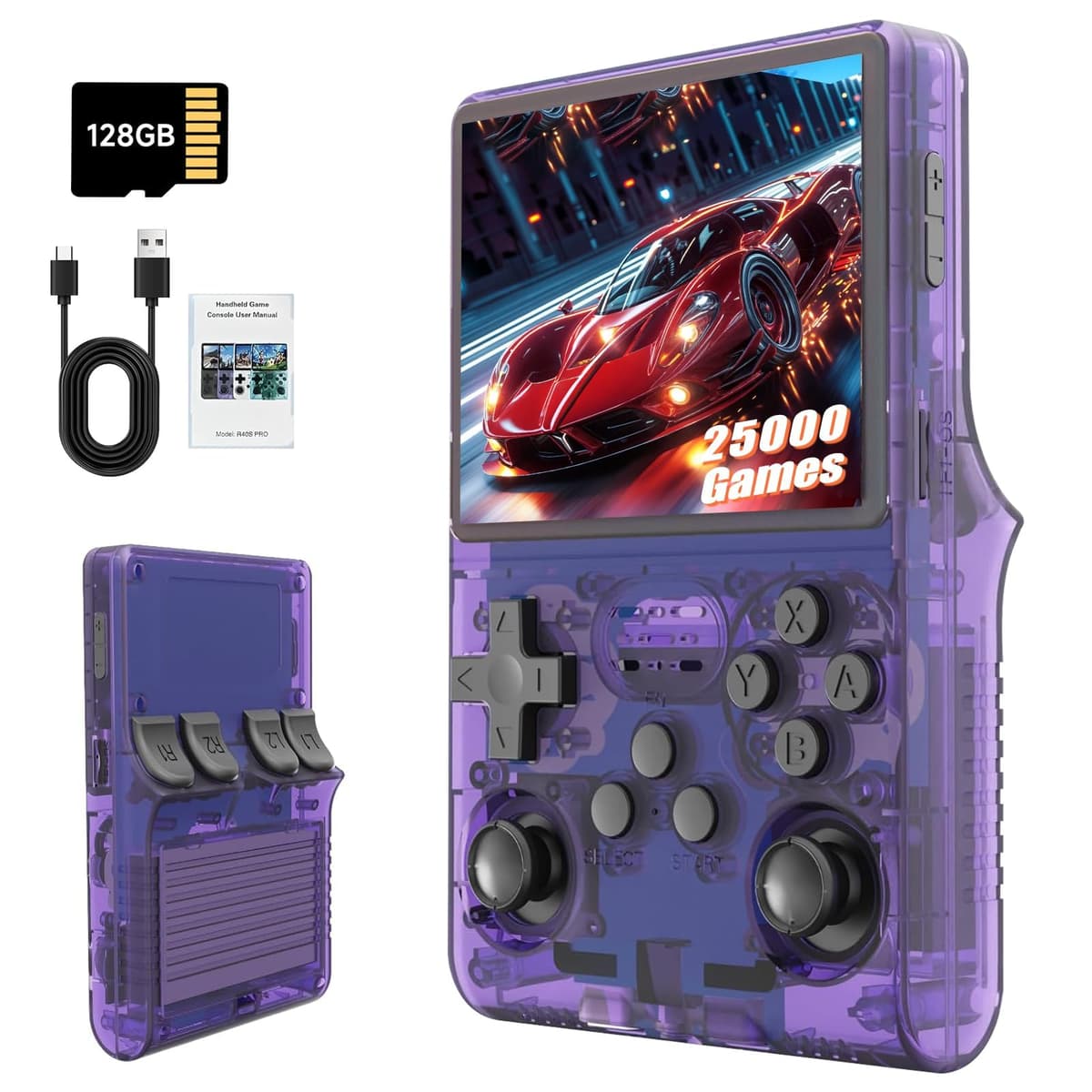 R36S Retro Handheld Games Console, 20,000+ Classic Games Portable Pocket Video Player with 3.5 Inch HD Screen, 64G TF Card, Open Source Linux System Screen for Teens and Adults (Black 64G) — view 17