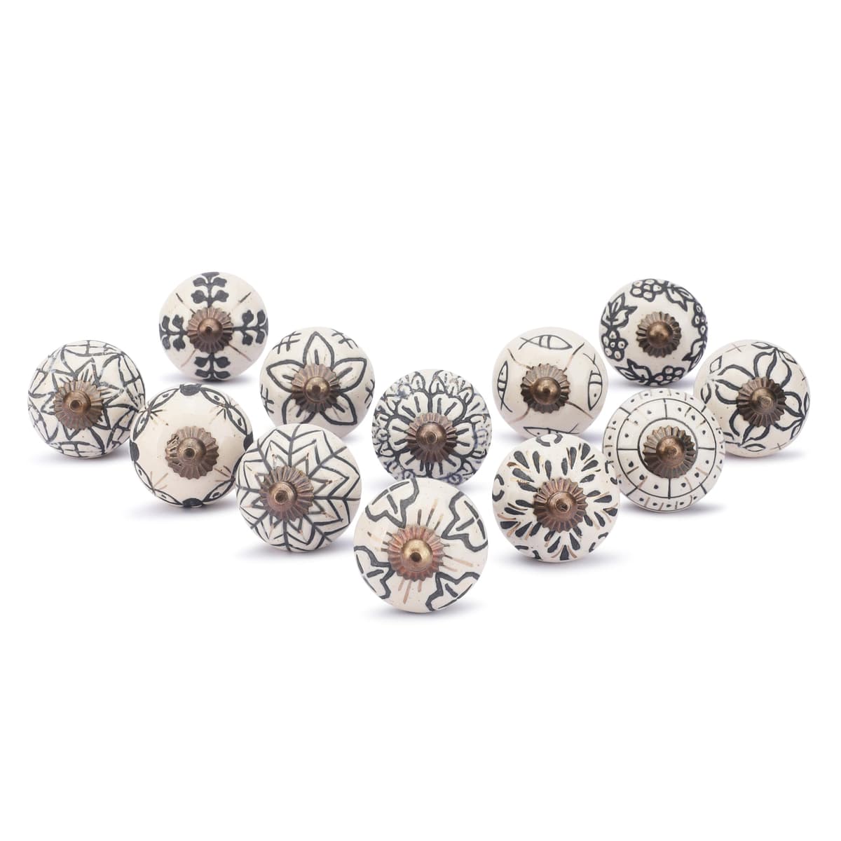 Ajuny Vintage Juego de 20 Pomos de Cerámica Blanca para Cómoda Cajón Armario Cocina Moderna Baño y Dormitorio Tiradores Decorativos Hechos a Mano — view 49