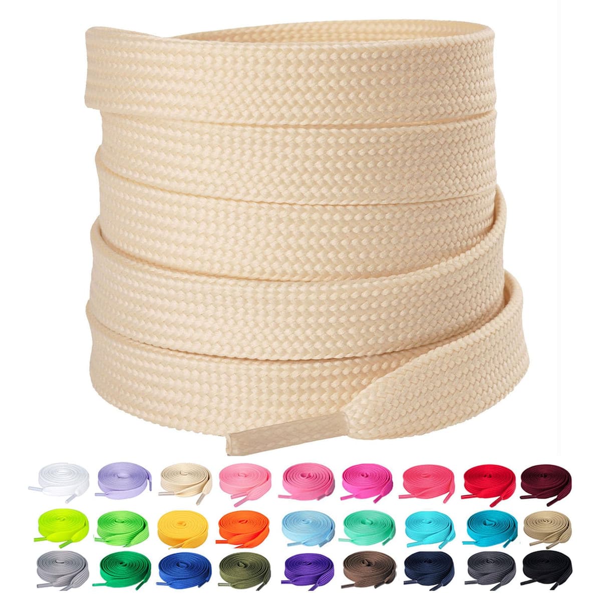 Olukssck - 2 Pares de Cordones Planos, Cordones duraderos de Repuesto de 10 mm de Calidad para Zapatos de Deporte, Zapatos de Ciudad — view 13
