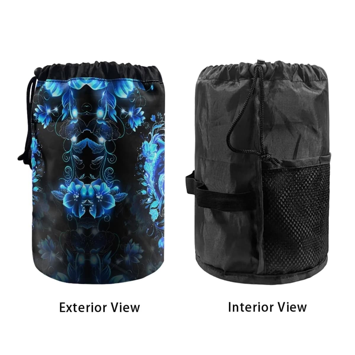 chaqlin Neon Dolphin Travel Cosmetic Bags Barrel Makeup Bag,Women Girls Portable Foldable Cases Multifunctional Toiletry Bucket Bags Round Organizer Storage Pocket — view 5