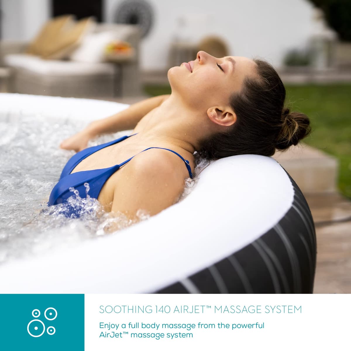 Lay-Z-Spa Hollywood Airjet Hot Tub with Built In LED Light System, 140 AirJet Massage System Inflatable Hot Tub With Freeze Shield Technology, 4-6 Person — view 3