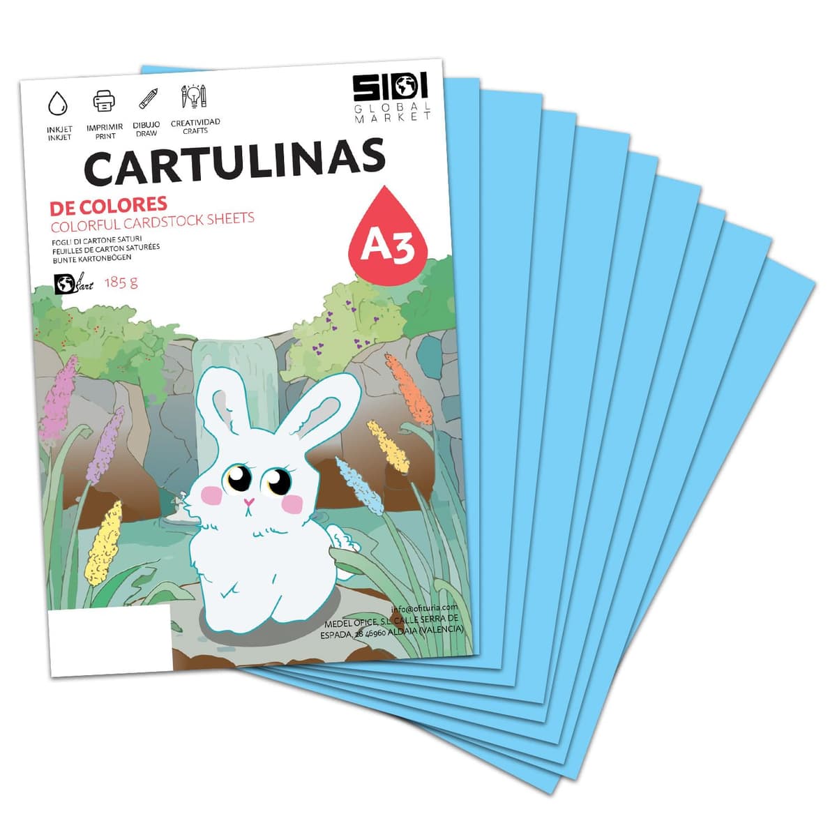 Cartulina A4 Azul Metalizada 230 g Cartulina Brillo Reflectante para Manualidades, Scrapbooking, Impresora Inkjet y Láser, Papel Cartulina Premium Metalizado – SIDI (azul metalizado, 25h) — view 31