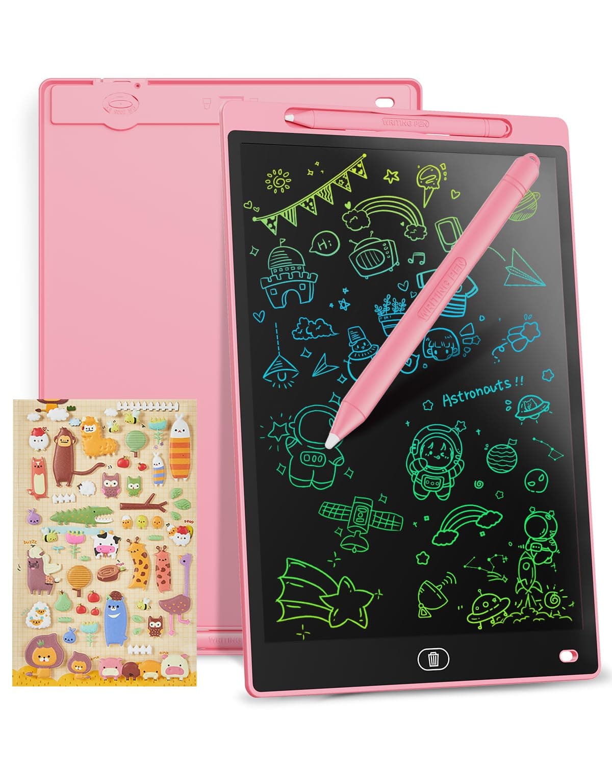 Genialba Tableta de Escritura LCD de Colores de 8,5, Tablero de Dibujo Electrónico - Tablero de Grafiti con Pizarra de Dibujo Borrable Portátil, Regalo para Niños (Rosa) — view 22