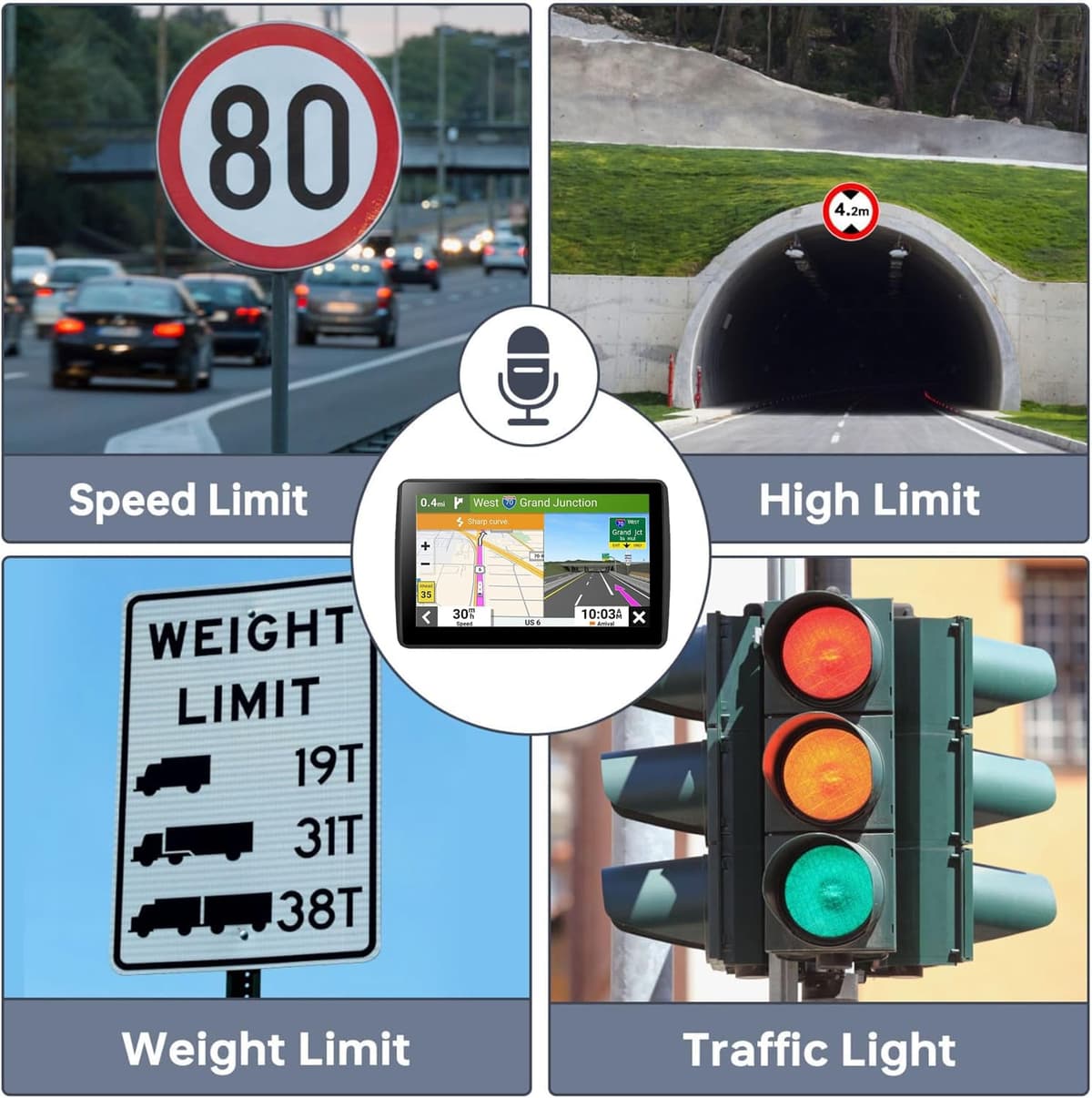 GPS Navigator for Car Truck RV, 7-Inch Car GPS with 2026 Maps Free Lifetime Updates, Voice Guidance, Speed Camera Alerts, Custom Truck Routing, Turn-by-Turn Voice Guidance — view 3