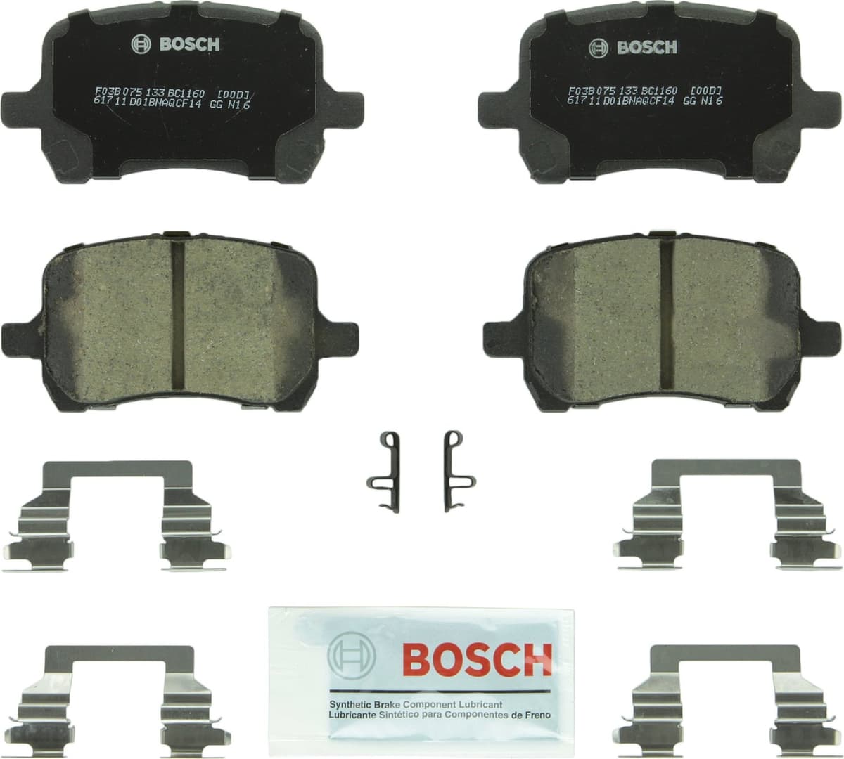 Bosch BC914 QuietCast Premium Ceramic Disc Brake Pad Set For: Acura ILX; Honda Accord, Civic, CR-V, Element, Fit, Front — view 317