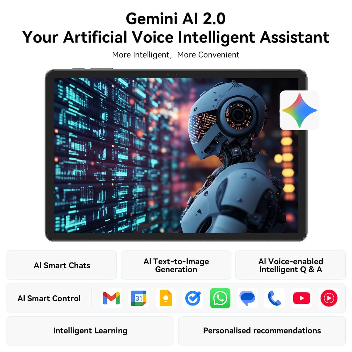 Android 16 Tablet,11 Inch Tablet with 24GB RAM 128GB ROM,Octa-Core T7250 Processor,90Hz Display,8000mAh Battery with Fast Charging & OTG Reverse Charge,Gemini AI Tablets,Smart Camera,4-Year Warranty — view 4