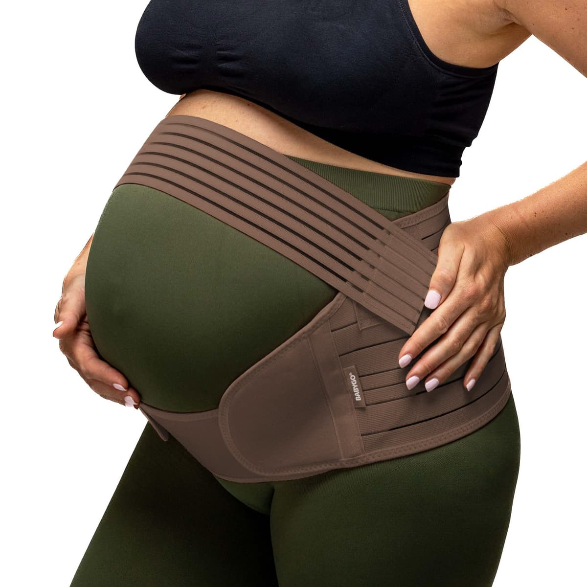 BABYGO® 4 in 1 Pregnancy Support Belt Maternity & Postpartum Band - Relieve Back, Pelvic, Hip Pain, SPD & PGP >> inc 40 Page Pregnancy Book for Birth Preparation, Labour & Recovery L Black — view 13