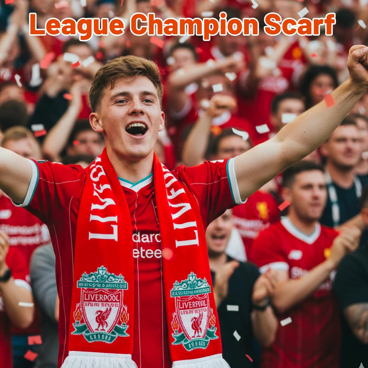 England Football Scarf for 2026 World Cup 14X140cm, Champions League Football Supporters' Gear, Red and White Scarf Gifts for Fans, Official Style Scarfs — view 4