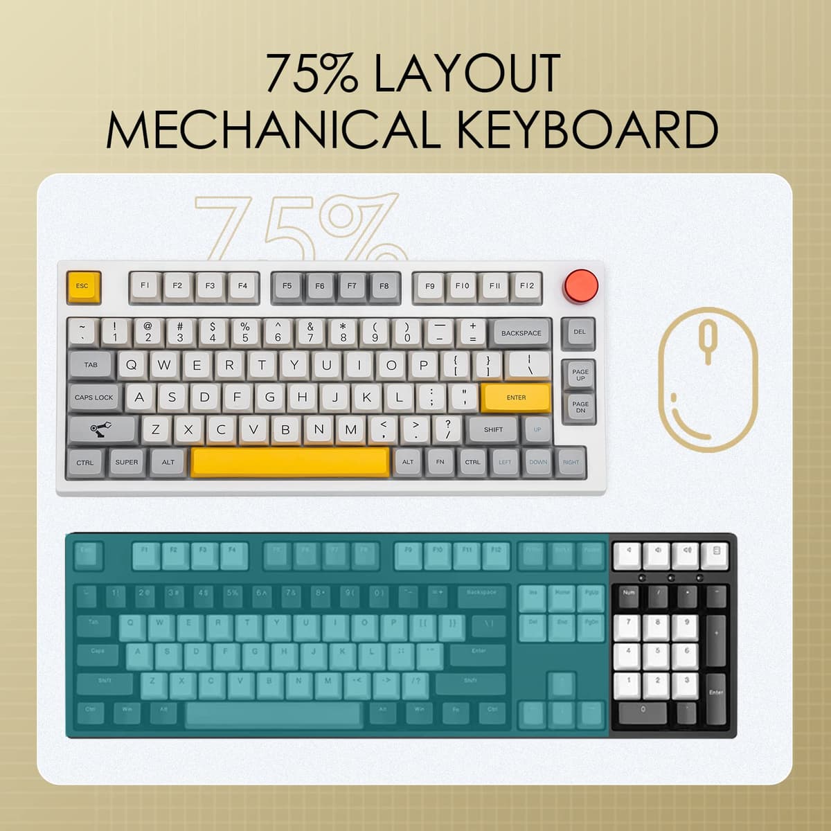 EPOMAKER TH80 Pro Teclado Mecánico Inalámbrico/Bluetooth/USB-C, con Iluminación RGB, Hot Swap, Teclas Multimedia, y Compatible con PC/Mac/PS4/PS5/Xbox (Theory TH80 Pro, Epomaker Flamingo Switch) — view 2