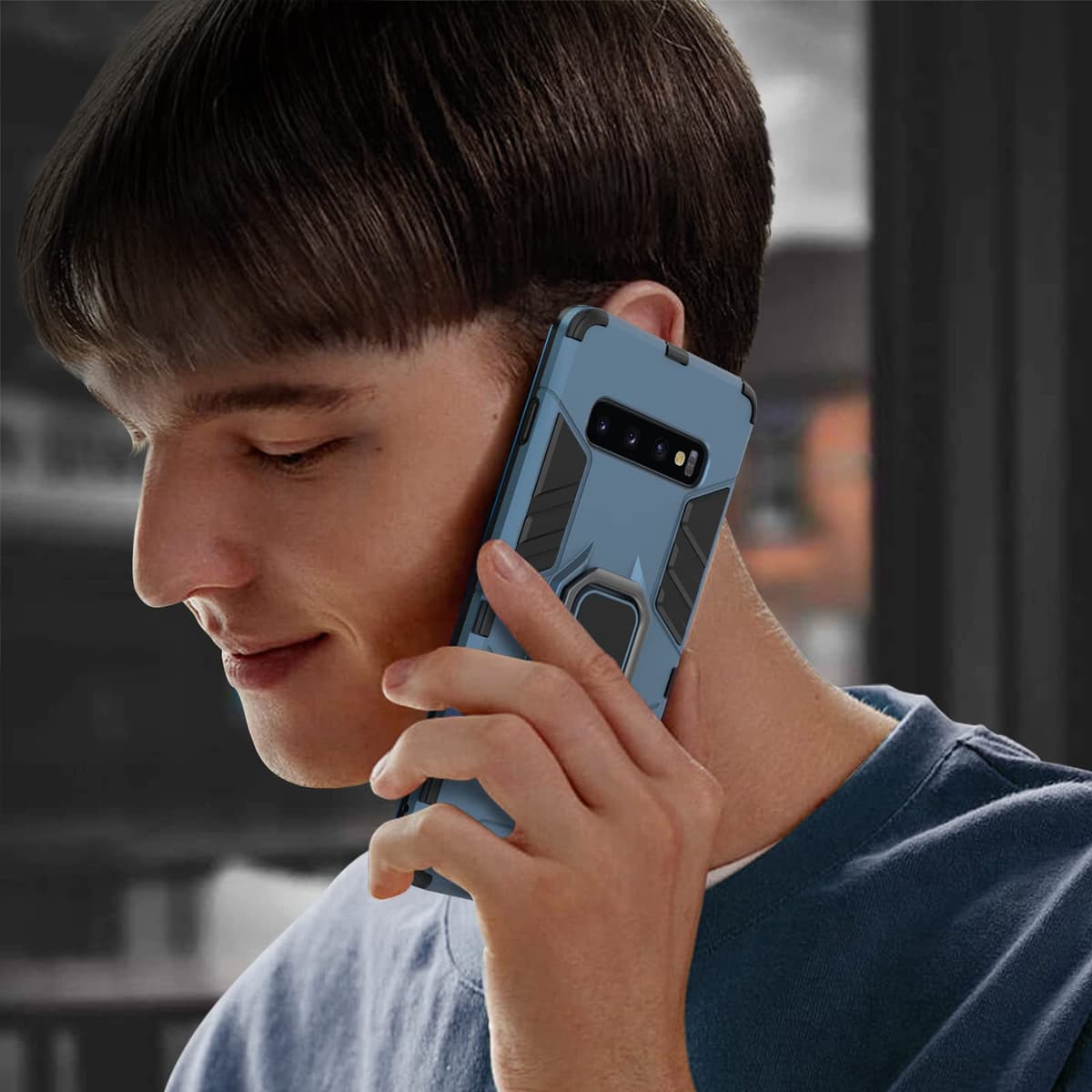 Funda para CMF Phone 2 Pro, Carcasa Antigolpes con Soporte anular metálico, Case Protectora de Grado Militar, Negro — view 532