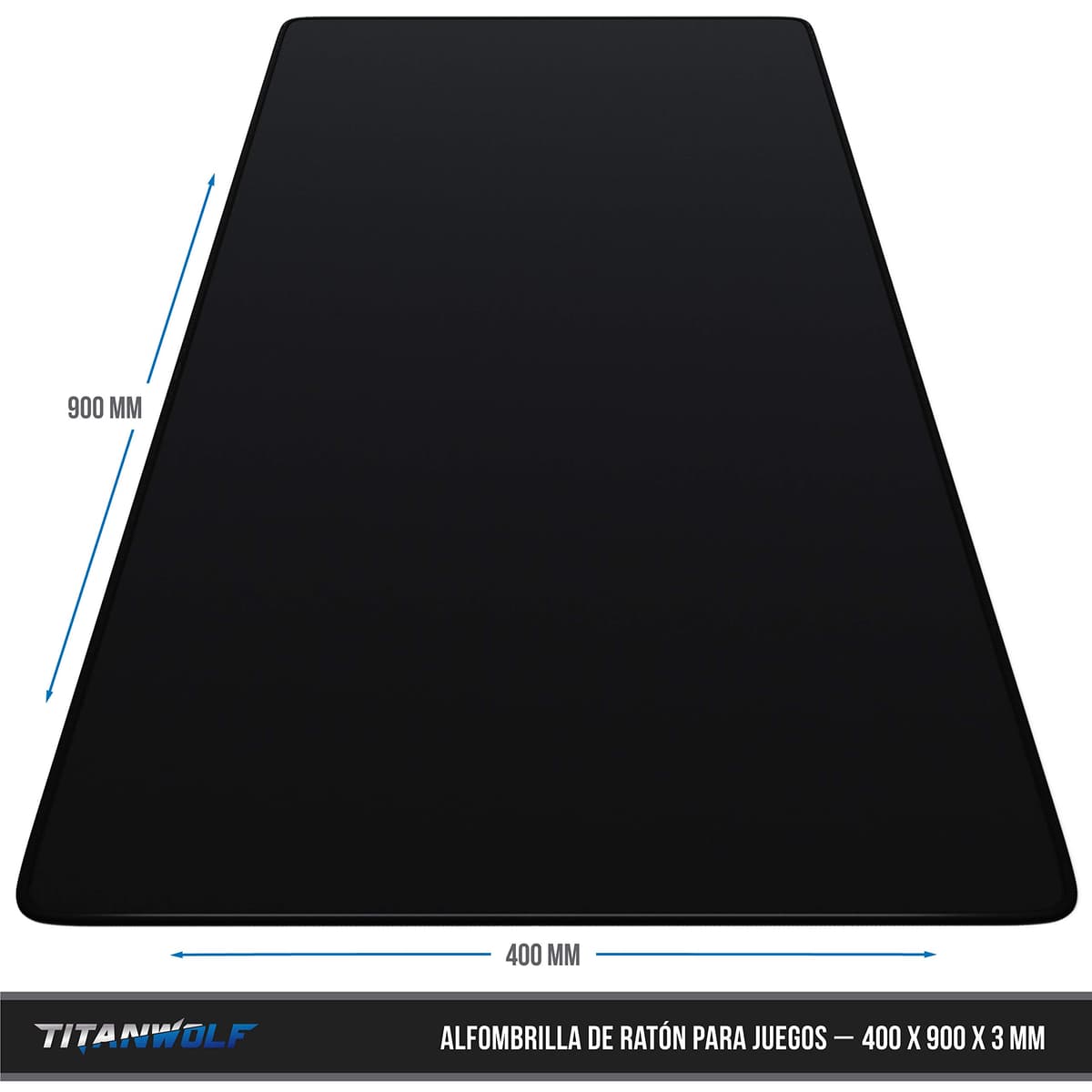 Titanwolf - Alfombrilla de ratón XXL para Juegos de Velocidad, Color Negro, 900 x 400 mm, Alfombrilla de ratón XXL, tamaño Grande, Mejora la precisión y la Velocidad, sujeción Estable en Superficies — view 2