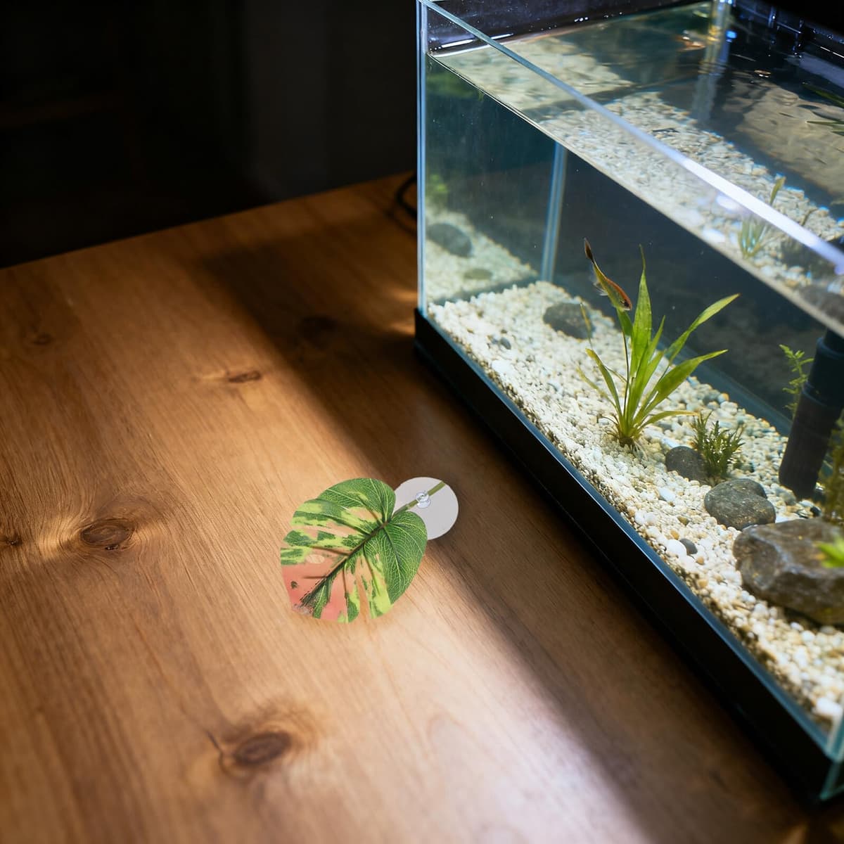 Plataformas de Descanso para Reptiles y Tortugas 6 Piezas de Hojas Artificiales con Ventosas, Decoración Realista para Terrarios, Accesorios para Acuarios de Tortugas, — view 5