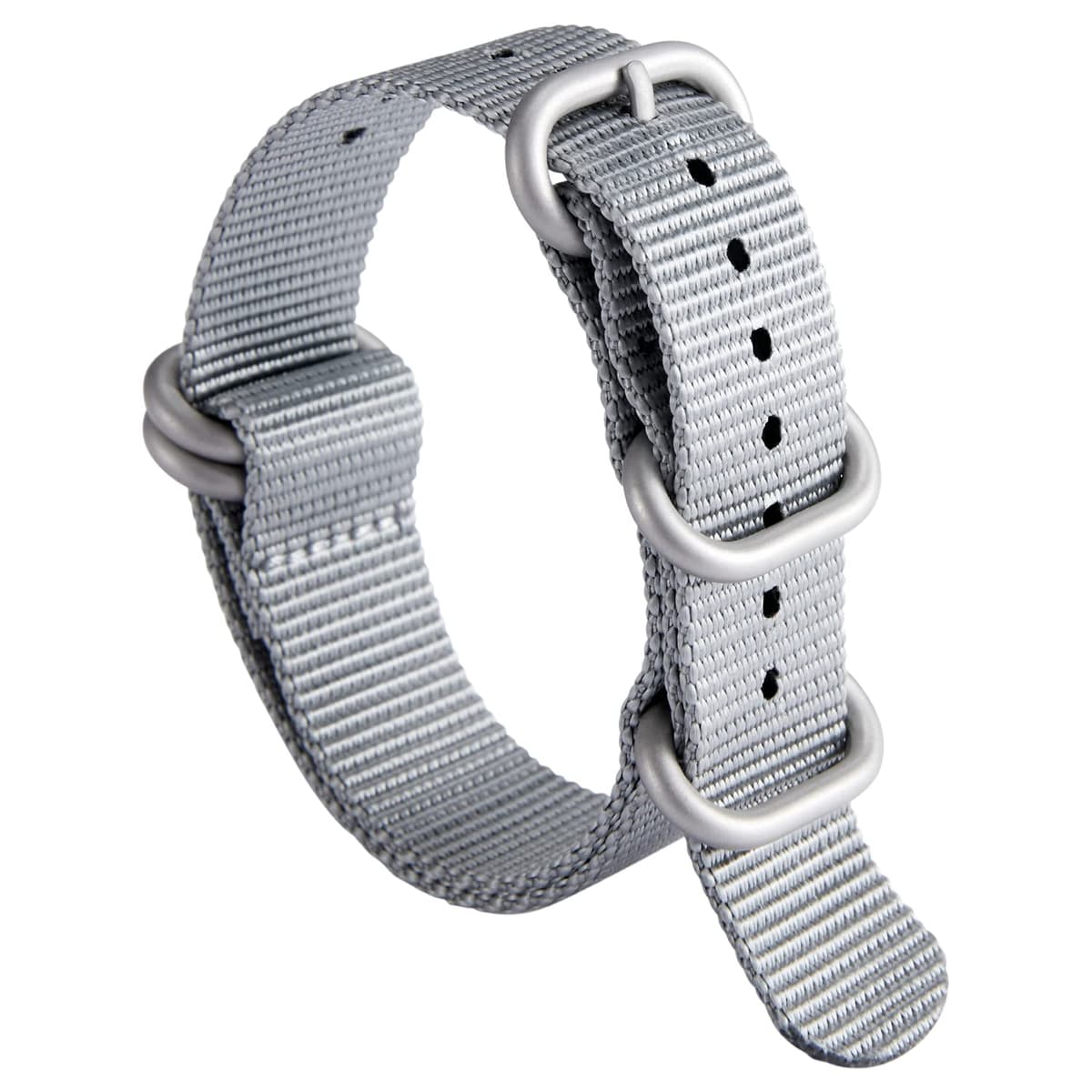 BINLUN Correa de Reloj de Nylon Military G10 Ballistic Nailon Bandas Multicolor para Hombres Mujeres 18mm 19mm 20mm 21mm 22mm 23mm 24mm con Hebilla de Acero Inoxidable Plateado/Negro — view 11