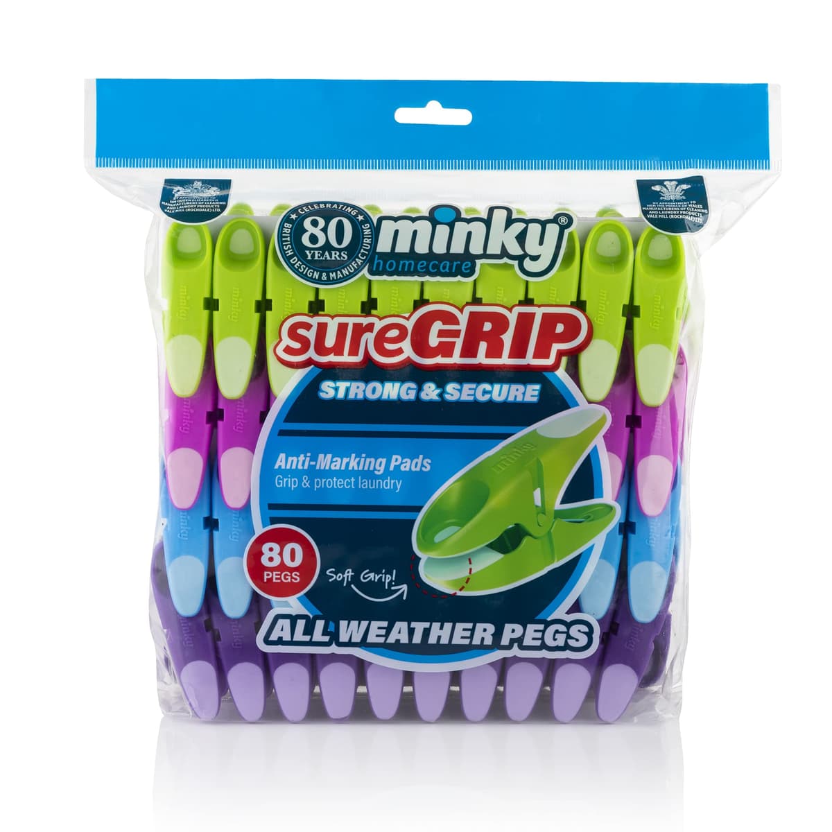 Minky SureGrip Pegs, Assorted color, Pack of 24 — view 10