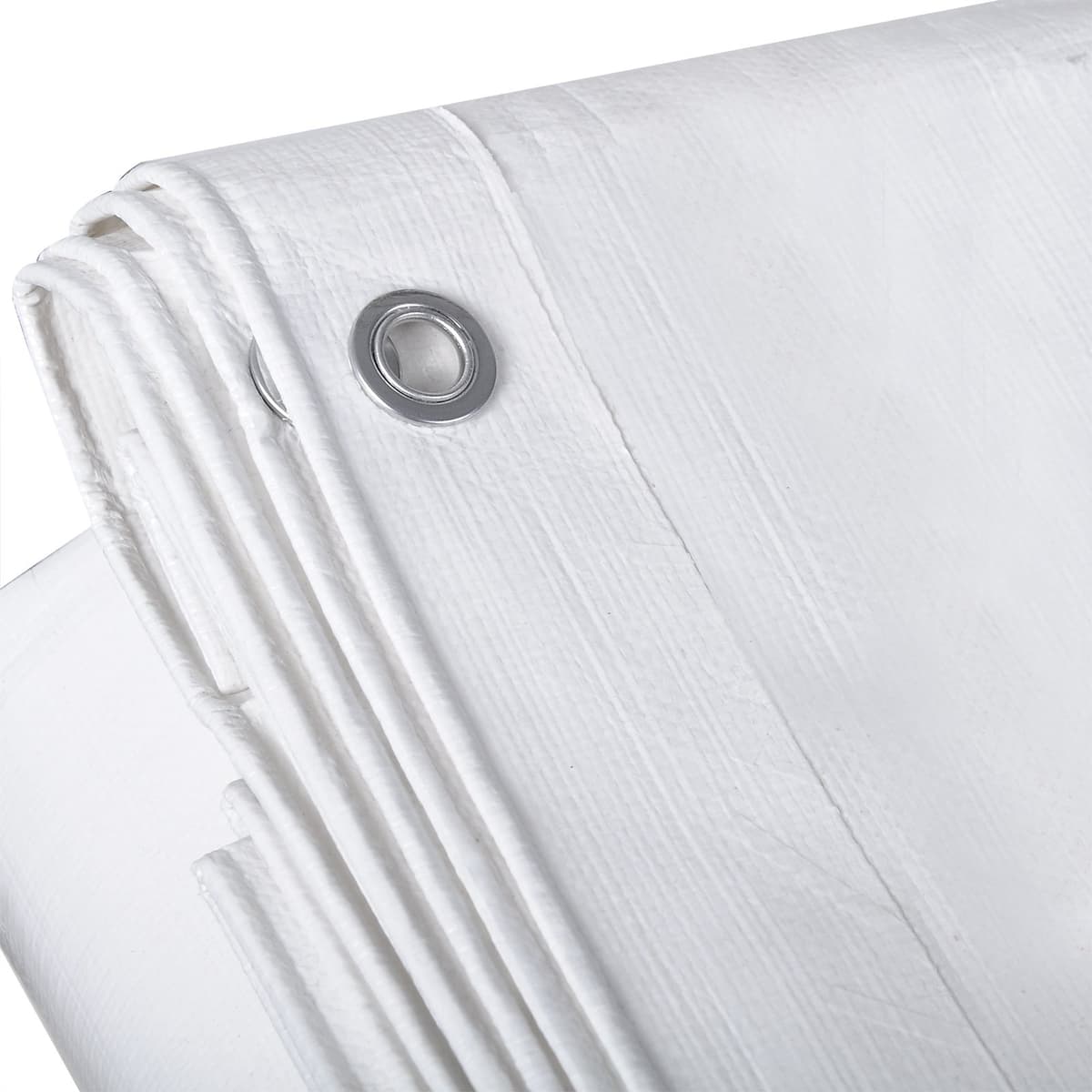 WOLTU Lona Impermeable Exterior 3x4m, 180g/m² Lona de Protección Toldo Reforzado PE con Ojales, Duradera Resistente a Los Rayos UV Desgarros, para Leña, Muebles, Jardín, Piscinia, Blanco — view 2