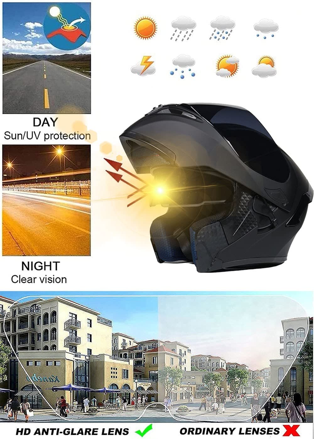 Modular Bluetooth Integrated Motorcycle Helmet, with Double Visor, Motorcycle Helmets, ECE Homologated, for Women and Men, Breathable and Comfortable — view 5