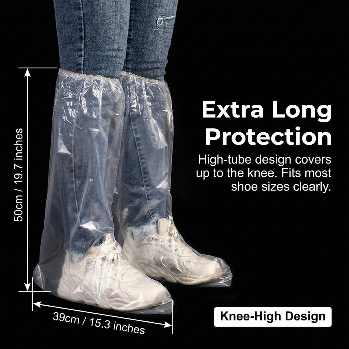 10 Pares Cubre Zapatos Impermeable, Fundas Desechables Para Botas, Para Hombres y Mujeres, Fundas Para Zapatos, Impermeables, Antideslizantes, Para Camping al Aire Libre (Largo, 39 * 50cm) — view 2
