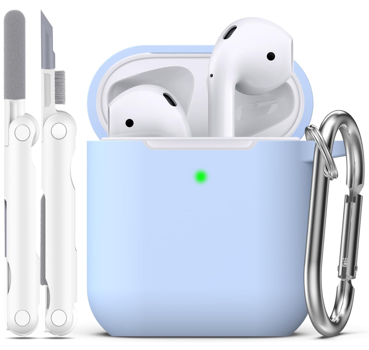 R-fun Funda para AirPods 4 con Kit de Limpieza, Case de Silicona Suave con Llavero, Funda Protectora Completa para Hombres y Mujeres, Compatible con Apple Latest Airpods 4th, Rojo — view 37