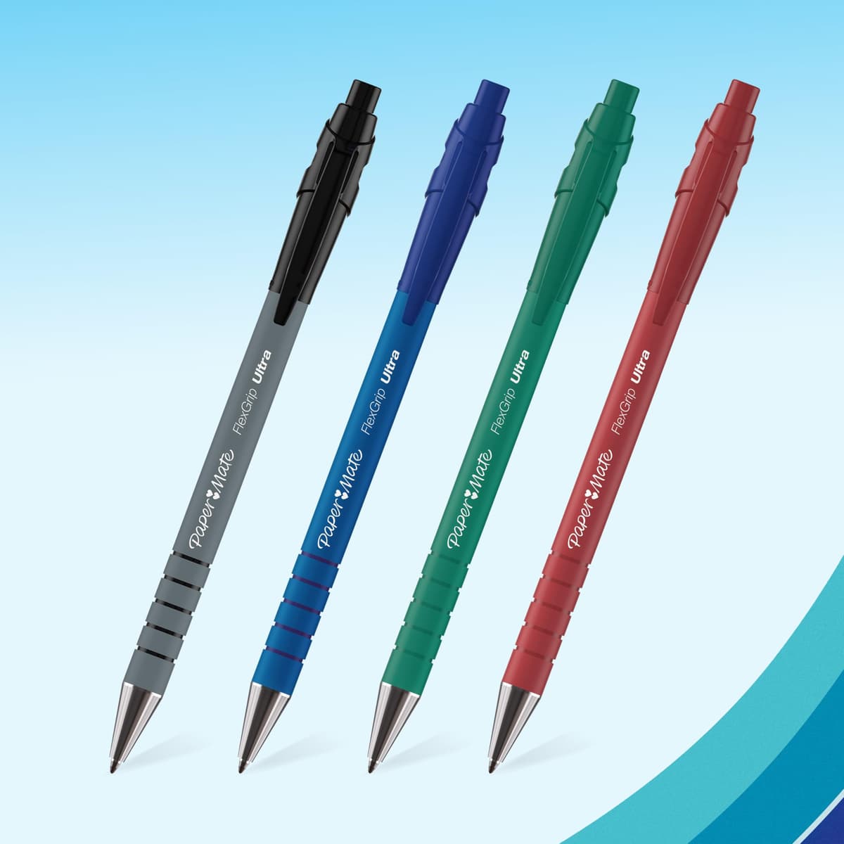 Paper Mate Flexgrip Ultra Retractable Ballpoint Pens | Medium Point (1.0mm) | Black | 5 Count — view 5