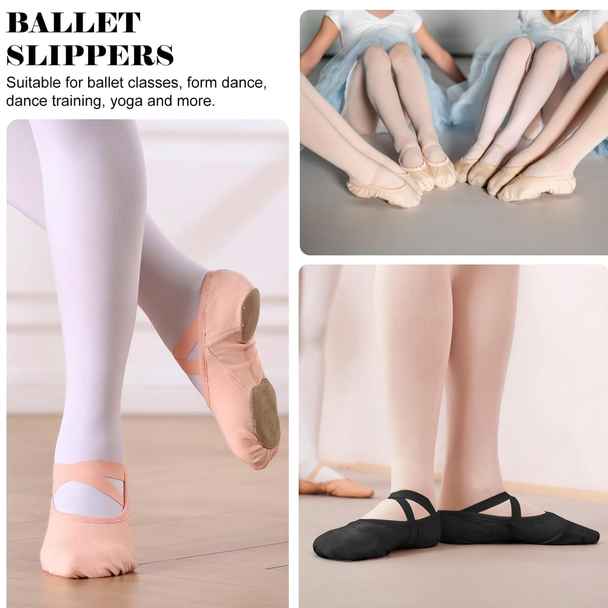 Bezioner Zapatillas Ballet Niña Altamente Elásticos Zapatillas de Danza Suela Partida Zapatos Baile Mujer Calzado de Danza — view 6