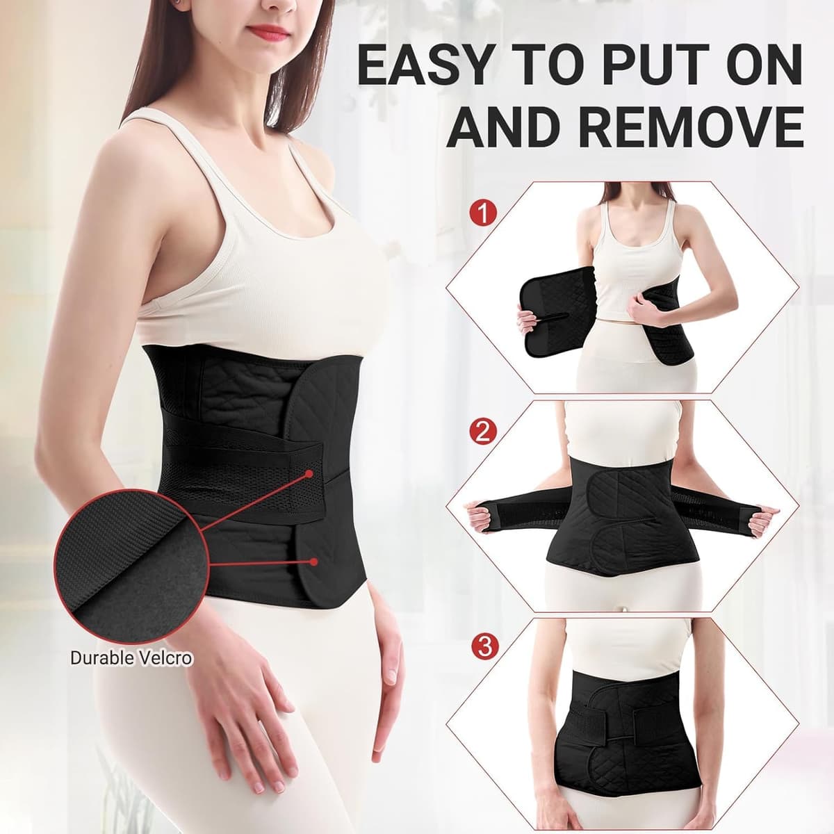 Trendyline Postpartum Belly Wrap for Women: Abdominal Binder Post Surgery Postpartum Belly Band Post Partum Binder - C Section Recovery Belt Post Partum Support Girdle Stomach Hysterectomy Belly Band — view 7