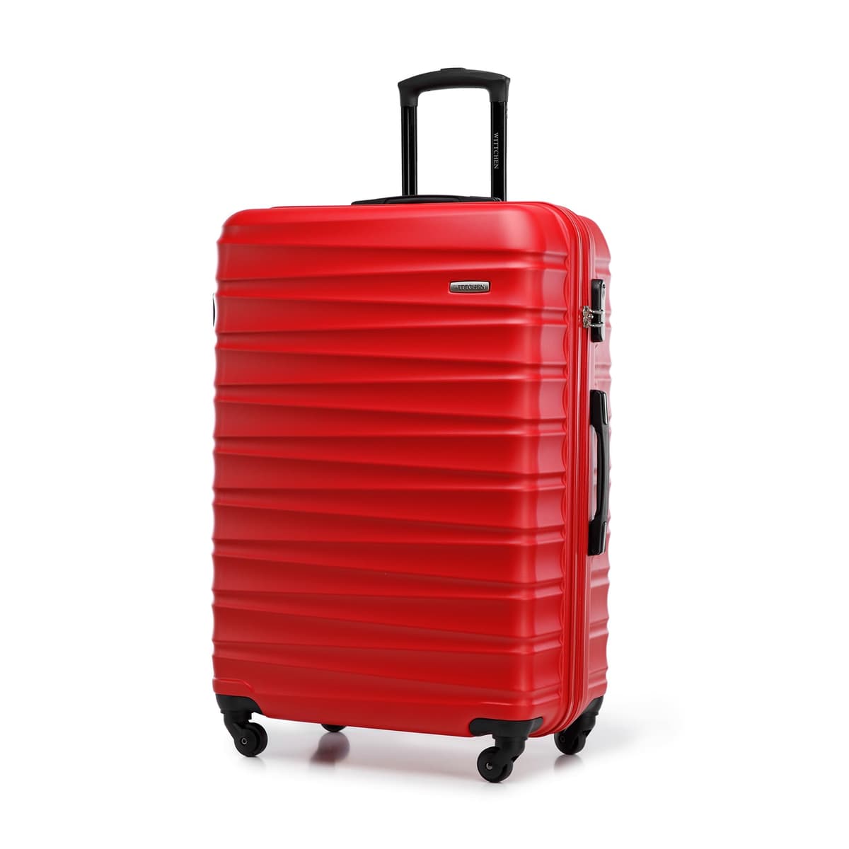 WITTCHEN Maleta Grande Trolley ABS rígido para facturación con 4 Ruedas giratorias Cerradura de combinación asa telescópica Groove Line Negro Ryanair/Vueling/Iberia/easyJet/Iberia Express — view 18