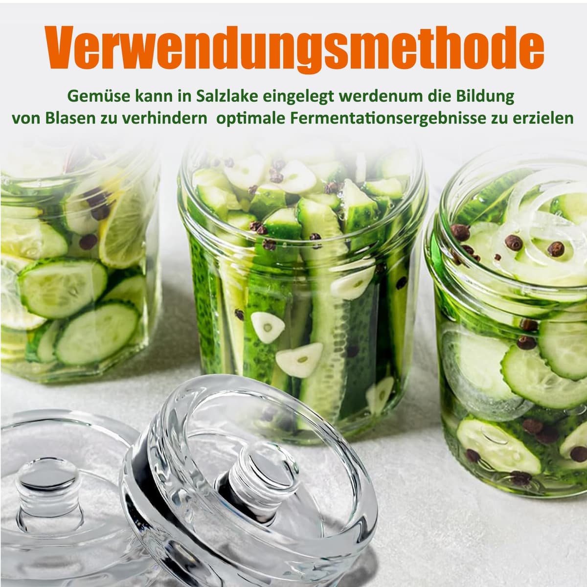 Pesos de Fermentación, 4 Piezas de Piedra de Peso, Pesas para Tarros de Conserva de Pepino, Pesas de Vidrio para Fermentación Ø 7cm,Pesas de para Fermentar Verduras en Salmuera — view 4